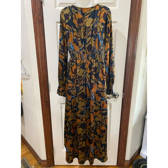 Shyanne Womens Floral Print V-Neck Long Sleeve High-Low Dress M 100% Viscose Mul - Picture 10 of 12